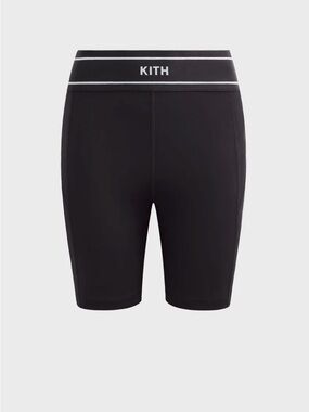 Kith Black Logo-Trim High-Waist Bike Shorts